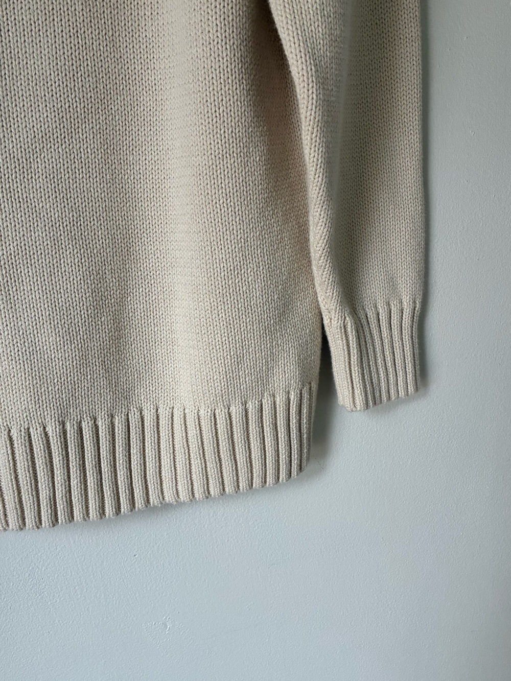 GAP 100% Cotton Oversized Mockneck Sweater in Cream - Picture 4 of 5